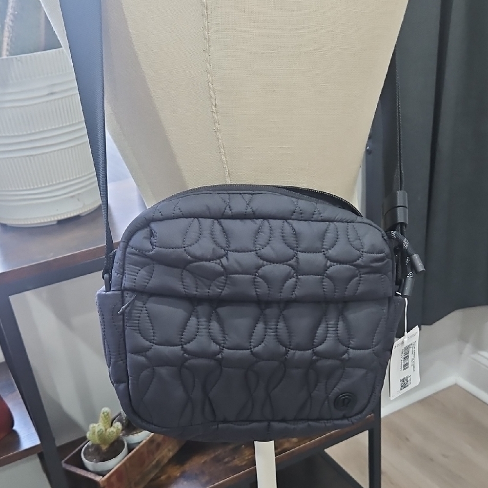 NWT Lululemon Black Quilted Crossbody Bag